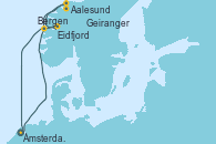 Visitando Ámsterdam (Holanda), Eidfjord (Hardangerfjord/Noruega), Aalesund (Noruega), Geiranger (Noruega), Bergen (Noruega), Ámsterdam (Holanda)