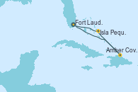 Visitando Fort Lauderdale (Florida/EEUU), Amber Cove (República Dominicana), Amber Cove (República Dominicana), Isla Pequeña (San Salvador/Bahamas), Fort Lauderdale (Florida/EEUU)