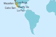 Visitando Los Ángeles (California), Cabo San Lucas (México), Puerto Vallarta (México), Mazatlan (México), La Paz (México), Los Ángeles (California)