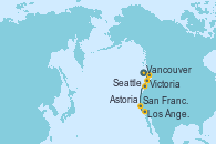 Visitando Vancouver (Canadá), Victoria (Canadá), Seattle (Washington/EEUU), Astoria  (Oregón), San Francisco (California/EEUU), Los Ángeles (California)