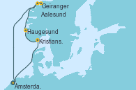 Visitando Ámsterdam (Holanda), Kristiansand (Noruega), Haugesund (Noruega), Geiranger (Noruega), Aalesund (Noruega), Ámsterdam (Holanda)