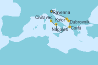Visitando Ravenna (Italia), Ravenna (Italia), Dubrovnik (Croacia), Kotor (Montenegro), Corfú (Grecia), Nápoles (Italia), Civitavecchia (Roma)