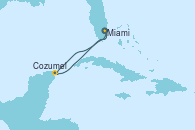 Visitando Miami (Florida/EEUU), Castaway (Bahamas), Cozumel (México), Miami (Florida/EEUU)