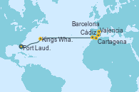 Visitando Fort Lauderdale (Florida/EEUU), Kings Wharf (Bermudas), Cádiz (España), Cartagena (Murcia), Valencia, Barcelona