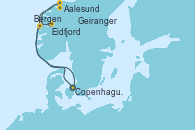 Visitando Copenhague (Dinamarca), Eidfjord (Hardangerfjord/Noruega), Aalesund (Noruega), Geiranger (Noruega), Bergen (Noruega), Copenhague (Dinamarca)