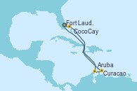 Visitando Fort Lauderdale (Florida/EEUU), CocoCay (Bahamas), Aruba (Antillas), Curacao (Antillas), Fort Lauderdale (Florida/EEUU)