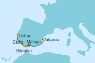 Visitando Málaga, Cádiz (España), Lisboa (Portugal), Gibraltar (Inglaterra), Valencia