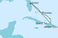 Visitando Puerto Cañaveral (Florida), Princess Cays (Caribe), Grand Turks(Turks & Caicos), Amber Cove (República Dominicana), Puerto Cañaveral (Florida)