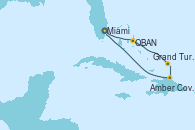 Visitando Miami (Florida/EEUU), OBAN (HALFMOON BAY), Grand Turks(Turks & Caicos), Amber Cove (República Dominicana), Miami (Florida/EEUU)