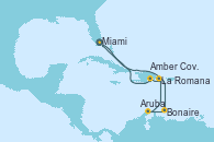Visitando Miami (Florida/EEUU), Bonaire (Países Bajos), Aruba (Antillas), La Romana (República Dominicana), Amber Cove (República Dominicana), Miami (Florida/EEUU)