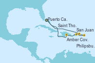 Visitando Puerto Cañaveral (Florida), Amber Cove (República Dominicana), San Juan (Puerto Rico), Philipsburg (St. Maarten), Saint Thomas (Islas Vírgenes), Puerto Cañaveral (Florida)