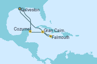 Visitando Galveston (Texas), Cozumel (México), Gran Caimán (Islas Caimán), Falmouth (Jamaica), Galveston (Texas)