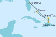 Visitando Puerto Cañaveral (Florida), Nassau (Bahamas), Amber Cove (República Dominicana), Grand Turks(Turks & Caicos), Puerto Cañaveral (Florida)