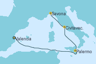 Visitando Valencia, Palermo (Italia), Civitavecchia (Roma), Savona (Italia)