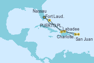 Visitando Fort Lauderdale (Florida/EEUU), Labadee (Haiti), San Juan (Puerto Rico), Charlotte Amalie (St. Thomas), PUERTO PLATA, REPUBLICA DOMINICANA, Nassau (Bahamas), Fort Lauderdale (Florida/EEUU)