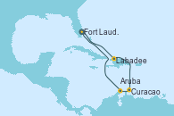 Visitando Fort Lauderdale (Florida/EEUU), Labadee (Haiti), Curacao (Antillas), Aruba (Antillas), Fort Lauderdale (Florida/EEUU)