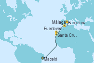 Visitando Maceió (Brasil), Santa Cruz de la Palma (España), Fuerteventura (Canarias/España), Málaga, Barcelona
