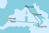 Visitando Génova (Italia), Civitavecchia (Roma), Palermo (Italia), Ibiza (España), Valencia