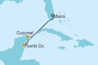 Visitando Miami (Florida/EEUU), Puerto Costa Maya (México), Cozumel (México), Miami (Florida/EEUU)
