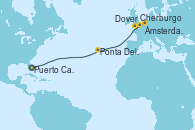 Visitando Puerto Cañaveral (Florida), Ponta Delgada (Azores), Cherburgo (Francia), Dover (Inglaterra), Ámsterdam (Holanda)
