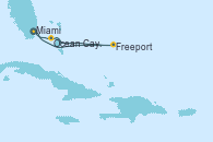 Visitando Miami (Florida/EEUU), Freeport (Bahamas), Ocean Cay MSC Marine Reserve (Bahamas), Ocean Cay MSC Marine Reserve (Bahamas), Miami (Florida/EEUU)