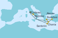 Visitando Civitavecchia (Roma), Nápoles (Italia), Santorini (Grecia), Atenas (Grecia), Kusadasi (Efeso/Turquía), Chania (Creta/Grecia), Civitavecchia (Roma)