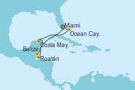 Visitando Miami (Florida/EEUU), Ocean Cay MSC Marine Reserve (Bahamas), Belize (Caribe), Roatán (Honduras), Costa Maya (México), Miami (Florida/EEUU)
