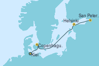 Visitando Kiel (Alemania), Copenhague (Dinamarca), Helsinki (Finlandia), San Petersburgo (Rusia)