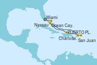 Visitando Miami (Florida/EEUU), San Juan (Puerto Rico), San Juan (Puerto Rico), Charlotte Amalie (St. Thomas), PUERTO PLATA, REPUBLICA DOMINICANA, Ocean Cay MSC Marine Reserve (Bahamas), Nassau (Bahamas), Miami (Florida/EEUU)