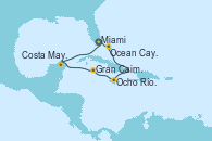 Visitando Miami (Florida/EEUU), Ocean Cay MSC Marine Reserve (Bahamas), Ocho Ríos (Jamaica), Gran Caimán (Islas Caimán), Costa Maya (México), Miami (Florida/EEUU)