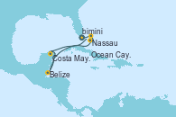 Visitando Puerto Cañaveral (Florida), Nassau (Bahamas), Ocean Cay MSC Marine Reserve (Bahamas), Belize (Caribe), Costa Maya (México), Puerto Cañaveral (Florida)