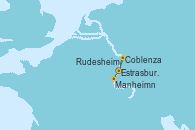 Visitando Estrasburgo (Francia), Coblenza (Alemania), Rudesheim (Alemania), Manheimn (Alemania), Estrasburgo (Francia)