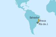 Visitando Río de Janeiro (Brasil), Ilheus (Brasil), Salvador de Bahía (Brasil), Río de Janeiro (Brasil)
