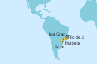 Visitando Río de Janeiro (Brasil), Isla Grande (Brasil), Ilhabela (Brasil), Itajaí (Brasil)
