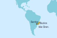 Visitando Santos (Brasil), Buzios (Brasil), Isla Grande (Brasil), Santos (Brasil)