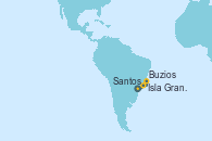 Visitando Santos (Brasil), Isla Grande (Brasil), Buzios (Brasil), Santos (Brasil)