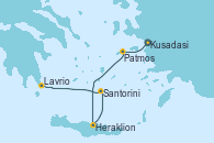 Visitando Kusadasi (Efeso/Turquía)Patmos (Grecia), Rodas (Grecia), Heraklion (Creta), Santorini (Grecia), Lavrio (Grecia)