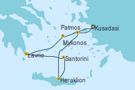 Visitando Kusadasi (Efeso/Turquía)Patmos (Grecia), Rodas (Grecia), Heraklion (Creta), Santorini (Grecia), Lavrio (Grecia), Mykonos (Grecia), Kusadasi (Efeso/Turquía)
