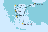 Visitando Estambul (Turquía), Estambul (Turquía), Kavala (Grecia), Tesalónica (Grecia), Volos (Grecia), Santorini (Grecia), Atenas (Grecia), Estambul (Turquía)