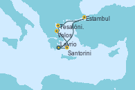 Visitando Lavrio (Grecia), Estambul (Turquía), Estambul (Turquía), Kavala (Grecia), Tesalónica (Grecia), Volos (Grecia), Santorini (Grecia), Lavrio (Grecia)