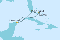 Visitando Fort Lauderdale (Florida/EEUU), Nassau (Bahamas), Cozumel (México), Fort Lauderdale (Florida/EEUU)
