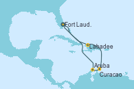 Visitando Fort Lauderdale (Florida/EEUU), Aruba (Antillas), Curacao (Antillas), Labadee (Haiti), Fort Lauderdale (Florida/EEUU)