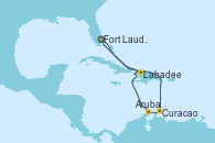 Visitando Fort Lauderdale (Florida/EEUU), Curacao (Antillas), Aruba (Antillas), Labadee (Haiti), Fort Lauderdale (Florida/EEUU)