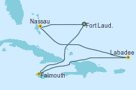 Visitando Fort Lauderdale (Florida/EEUU), Falmouth (Jamaica), Labadee (Haiti), Nassau (Bahamas), Fort Lauderdale (Florida/EEUU)