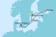 Visitando Copenhague (Dinamarca), Estocolmo (Suecia), Estocolmo (Suecia), Kotka (Finlandia), Visby (Suecia), Copenhague (Dinamarca)