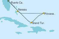 Visitando Puerto Cañaveral (Florida), Nassau (Bahamas), Princess Cays (Caribe), Grand Turks(Turks & Caicos), Puerto Cañaveral (Florida)