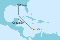 Visitando Mobile (Alabama), Cozumel (México), Yucatán (Progreso/México), Mobile (Alabama)