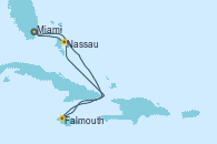 Visitando Miami (Florida/EEUU), Falmouth (Jamaica), Nassau (Bahamas), Miami (Florida/EEUU)
