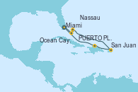 Visitando Miami (Florida/EEUU), Ocean Cay MSC Marine Reserve (Bahamas), Nassau (Bahamas), San Juan (Puerto Rico), Puerto Plata, Republica Dominicana, Miami (Florida/EEUU)
