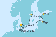 Visitando Warnemunde (Alemania), Riga (Letonia), Tallin (Estonia), Estocolmo (Suecia), Copenhague (Dinamarca), Warnemunde (Alemania)